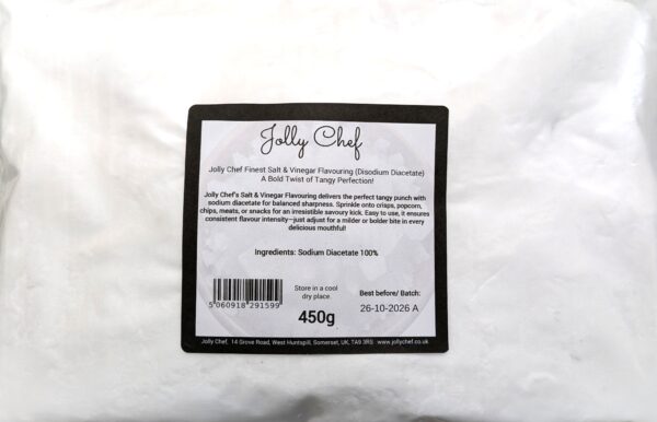 Jolly Chef Salt & Vinegar Flavouring - 100% pure food grade Disodium Acetate back