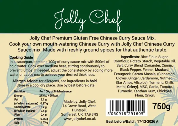 Gluten Free Chinese Curry Sauce Mix
