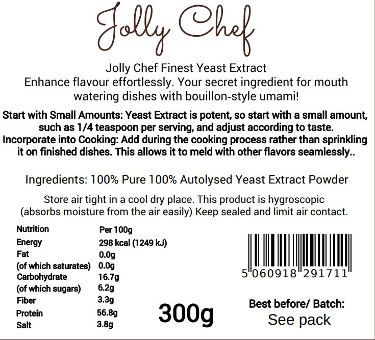 Yeast Extract nutritional information