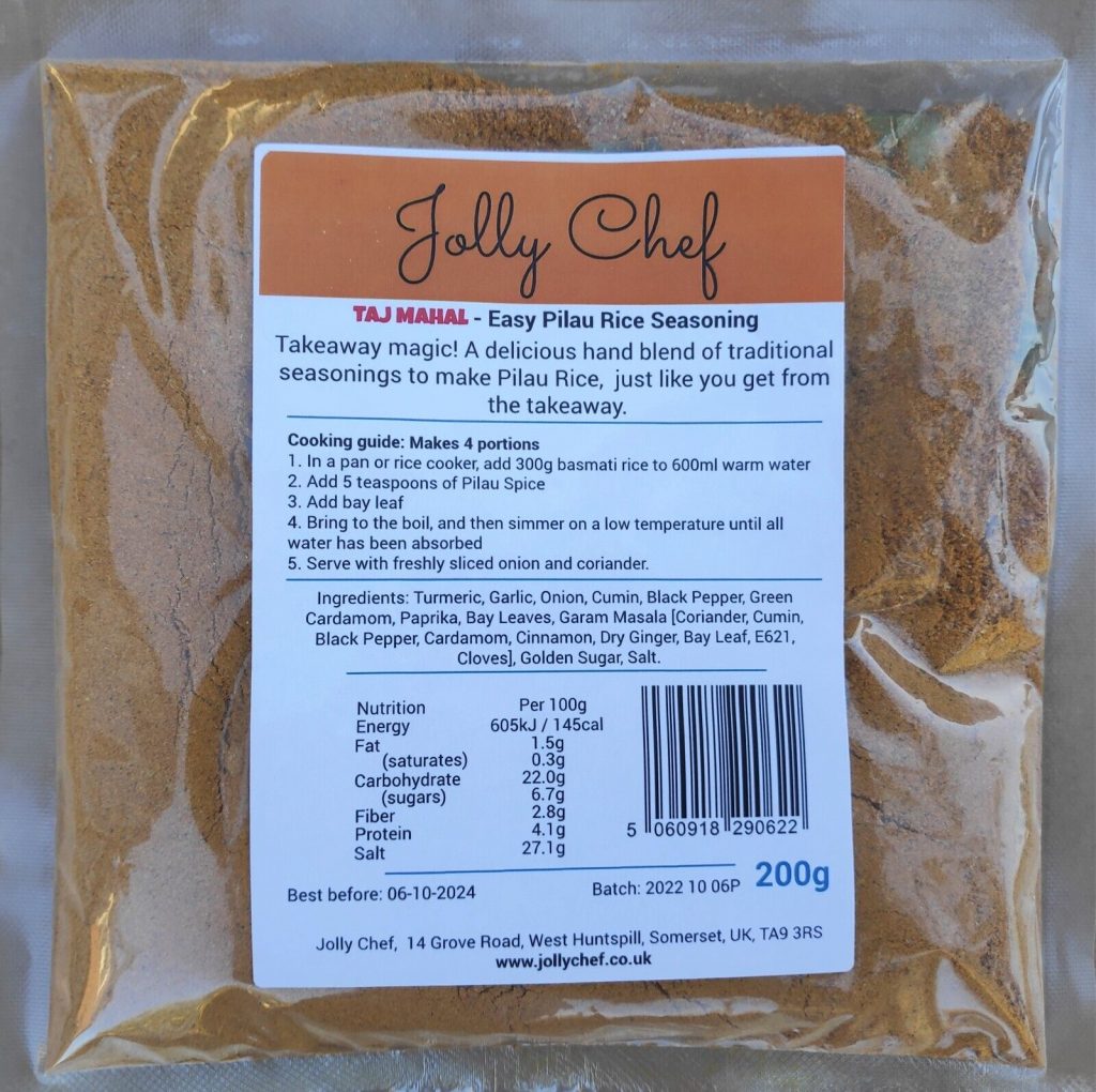 200g Pilau Rice Seasoning with Bay Leaves Takeaway Quality Spice Mix